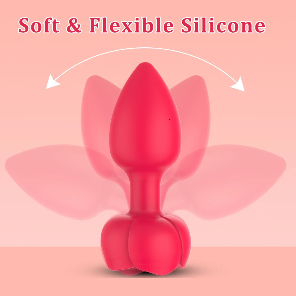Remote Control Rose Anal Vibrator Sex Toy for Women 10 Vibrating Mode Butt Plug Sexy Color Luminous Base Male Prostate Massager 241205