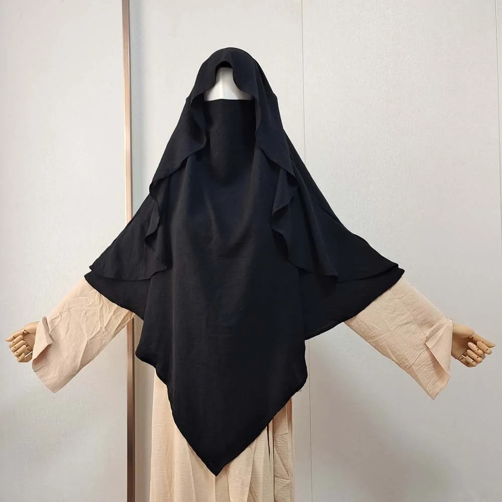 Jazz Khimar and Cape Niqab shoulder strap Eid al Fitr wholesale women Muslim instant headscarf Kopftuch scarf women Muslim prayer headscarf 241216