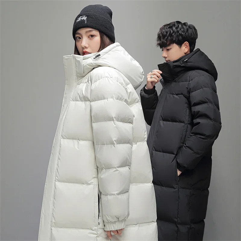 mens down jacket fashionable winter down jacket ultra-thin and warm Korean hooded duck jacket high-quality black mens jacket 241202