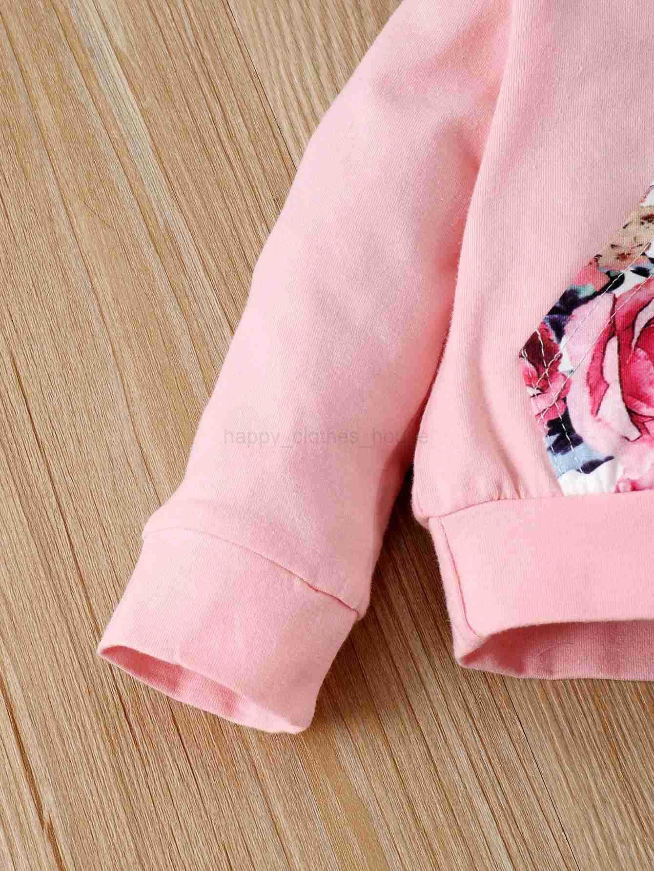 0-18 Months Newborn Baby Girl Floral Clothes Set Hooded Printed Top+Pant+Headband 3PCS Autumn Winter Toddler Girl Fashion OutfitXJ241205