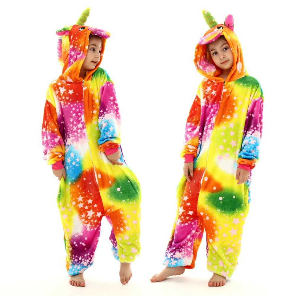 Pajamas Boys Dinosaur Kigurumi Pajamas Winter Warm Flannel Kids Onesies Pijama Kigurumi Animal Hooded Jumpsuits Fox Sleepwear H241205