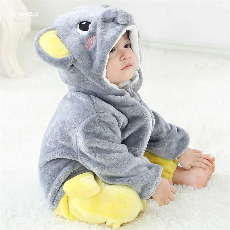 Pajamas Elephant Romper Baby Jumpsuit Boys Girls Winter Outfit Toddlers Halloween Animal Suit Funny Onesie Festival Party Bebe Clothes H241205