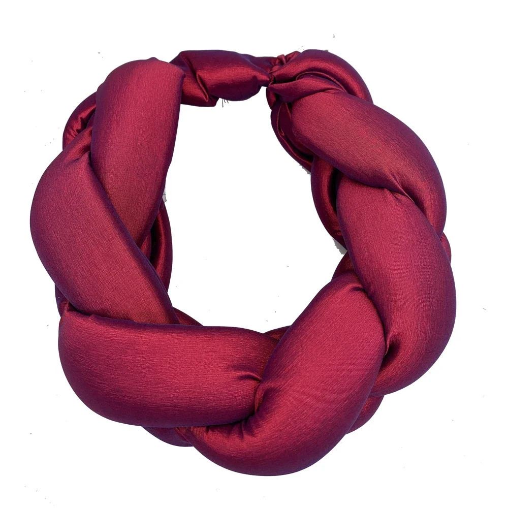 Nigeria Wedding Party Headpiece Female Headband Exaggerated Big Braid Head Band African Raw Silk Turban Cap for Women 241205