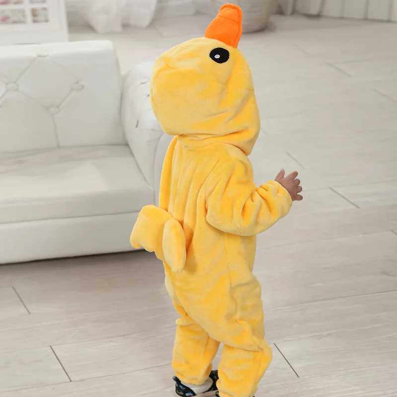 Pajamas Lemurpapa Kigurumis Duck Baby Bodysuits Boys Girls Anime Onesie Cosplay Costume Baby Romper Infant Soft Flannel Halloween 0-3Y H241205