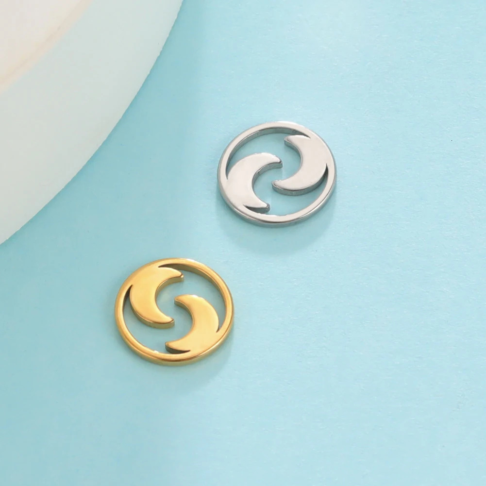 EUEAVAN 5pcs Stainless Steel Sun Charms Moon Star Dolphin Planet Summer Charm Pendant Tiny Jewelry Making Supplies Wholesale 241122