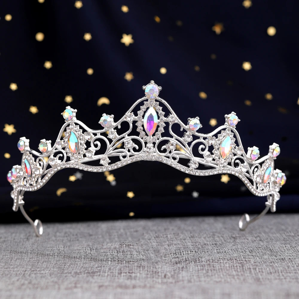Stylish Bridal Crown Princess Tiara Crystal Baroque Pageant Crowns King Headdress Wedding Hair Accessories 241122