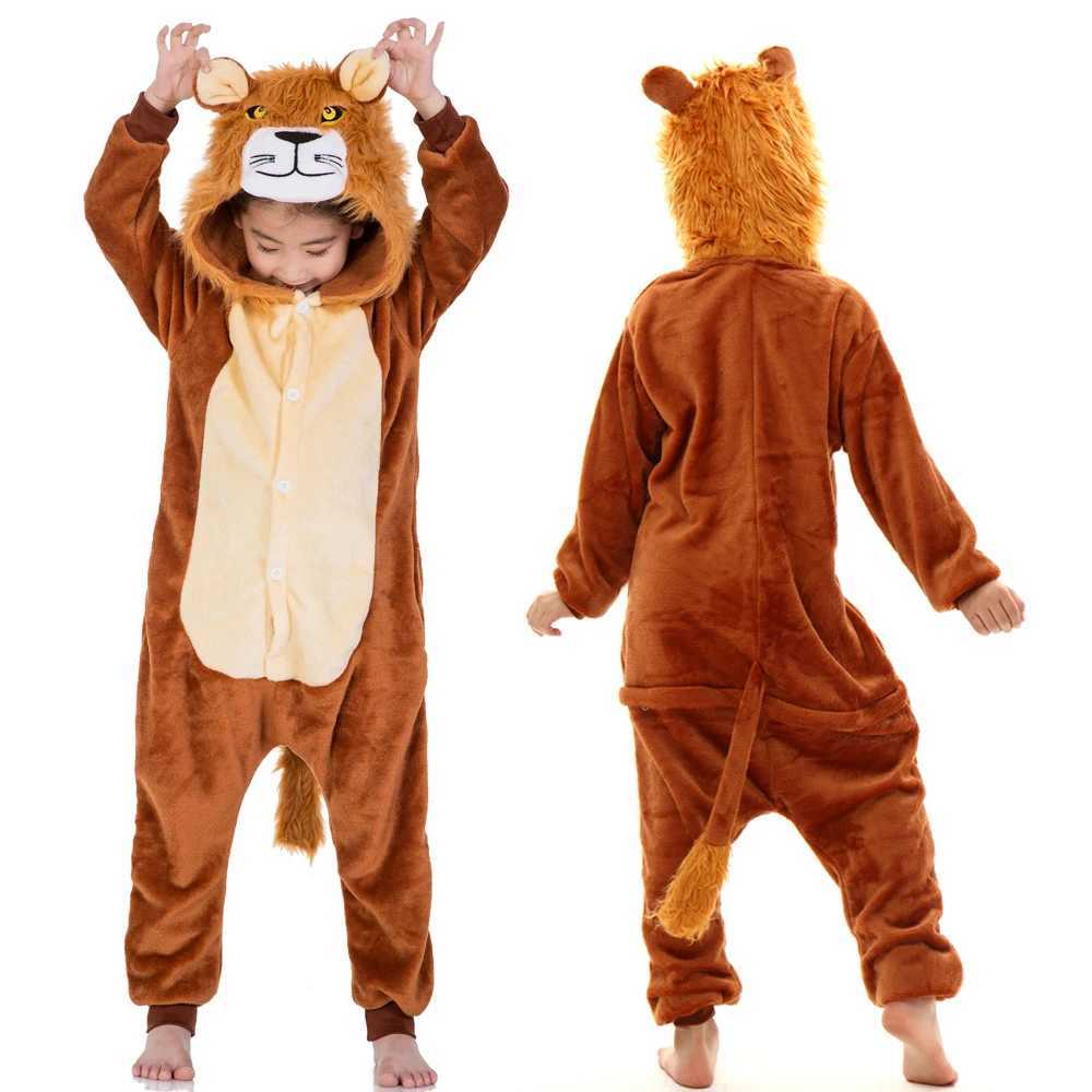 Pajamas Kigurumi Spider Lion Panda Pajamas Onesie Winter Flannel Warm Baby Girl Sleepwear Kids Boy Pyjamas Anime Children Pijama H241205
