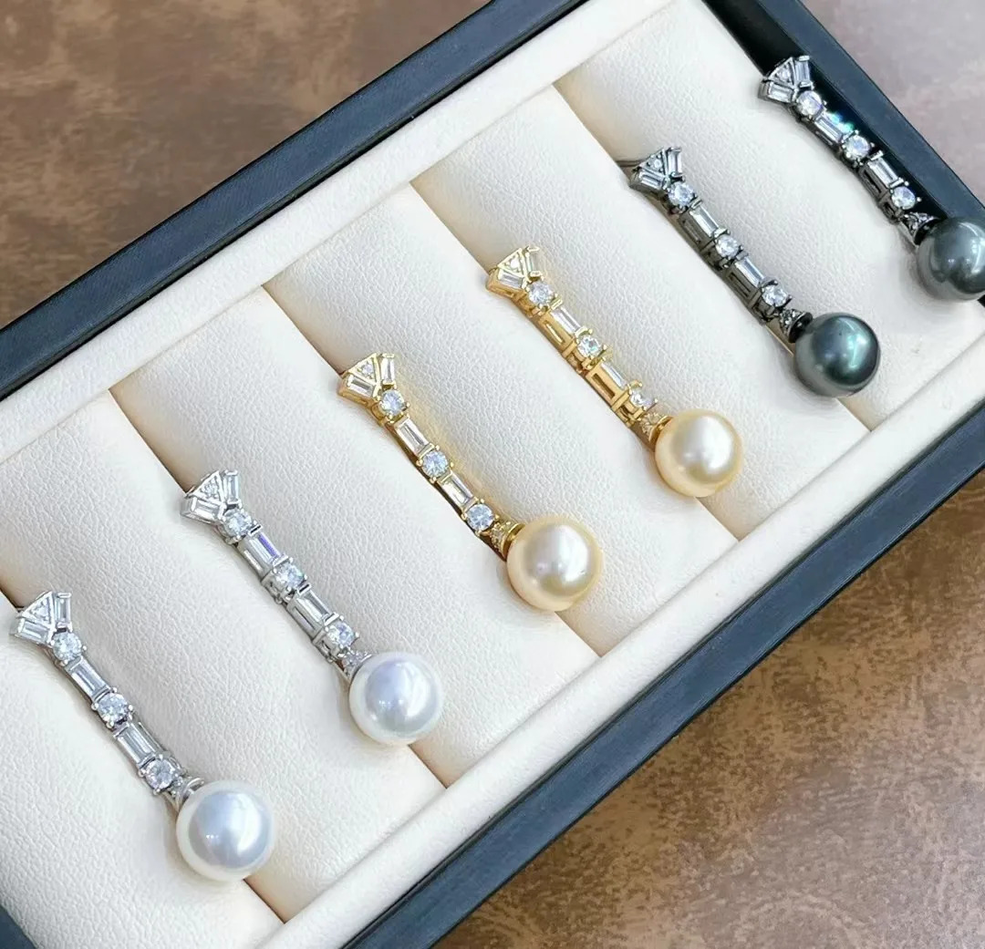 MeiBaPJ 10-11mm Natural Rice Pearl Fashion Pendant Earrings Genuine 925 Pure Silver Womens Exquisite Jewelry 241205