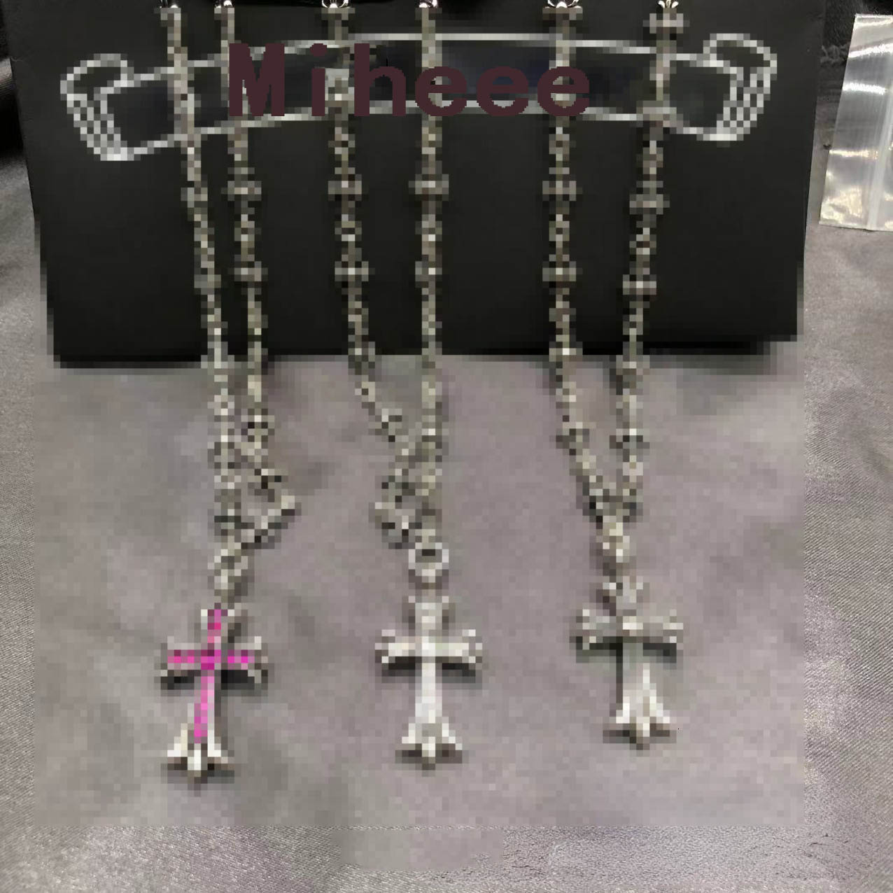 Designer Chromes Boat Cross Pendant Necklace S925 Thai silver Bold Letter Flower Diamond Women Necklaces Brand Anchor Flower Chain Men Love Classic Jewelry