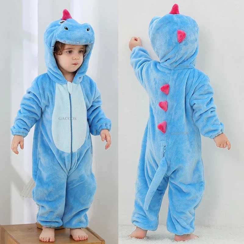 Pajamas Baby Kigurumi Dinosaur Animal Cosplay Costume Winter Warm Jumpsuit for Toddler Boys 1 to 2 3 4 Years Girl Outfits H2412059RC6