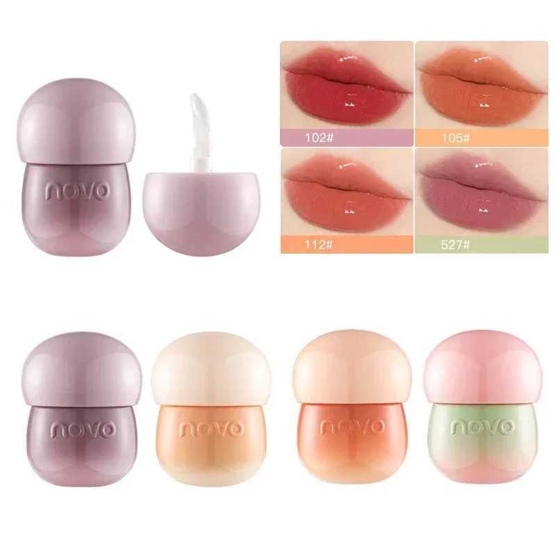 Moist Crystal Jelly Lip Gloss Mirror Water Lipstick Cute Mushroom Shape Lip Makeup Waterproof Lasting Pumpkin Peach Lip TintXJ241205