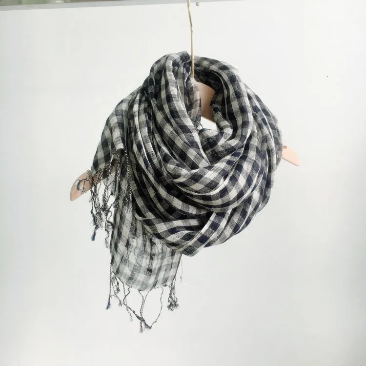 Linen scarf plain weave shawl all season womens shawl 241205