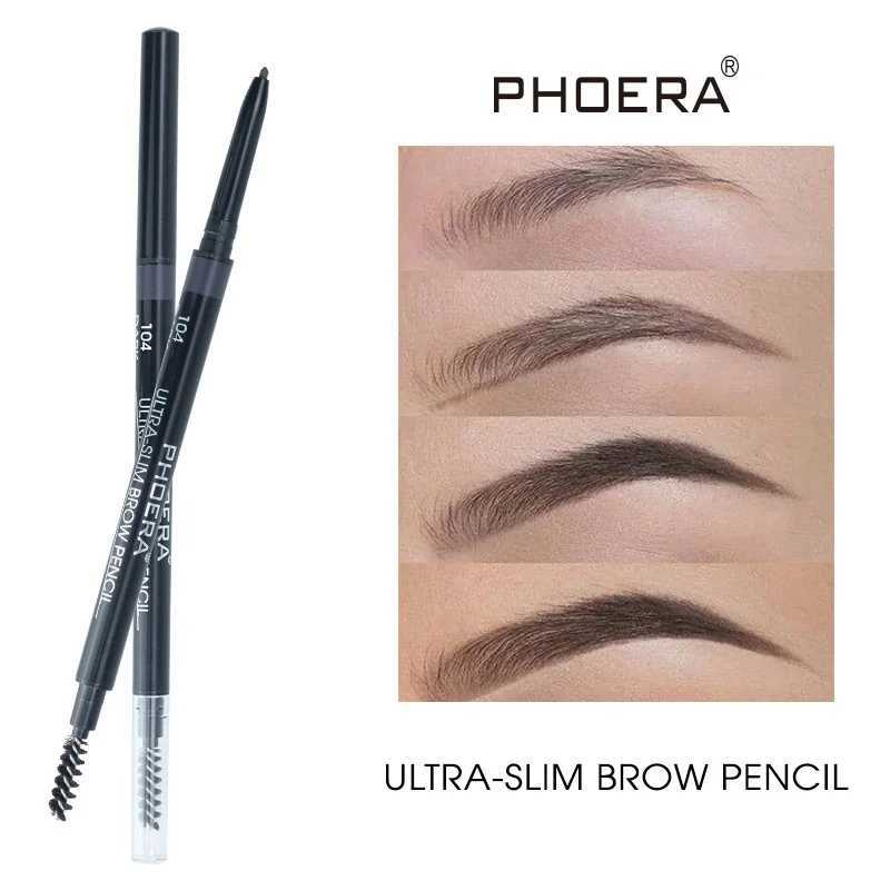 Phoera 5-Color Double Headed Eyebrow Pencil Automatic Rotation Ultra fine Eyebrow Pencil Waterproof Makeup No Eye MakeupW241205