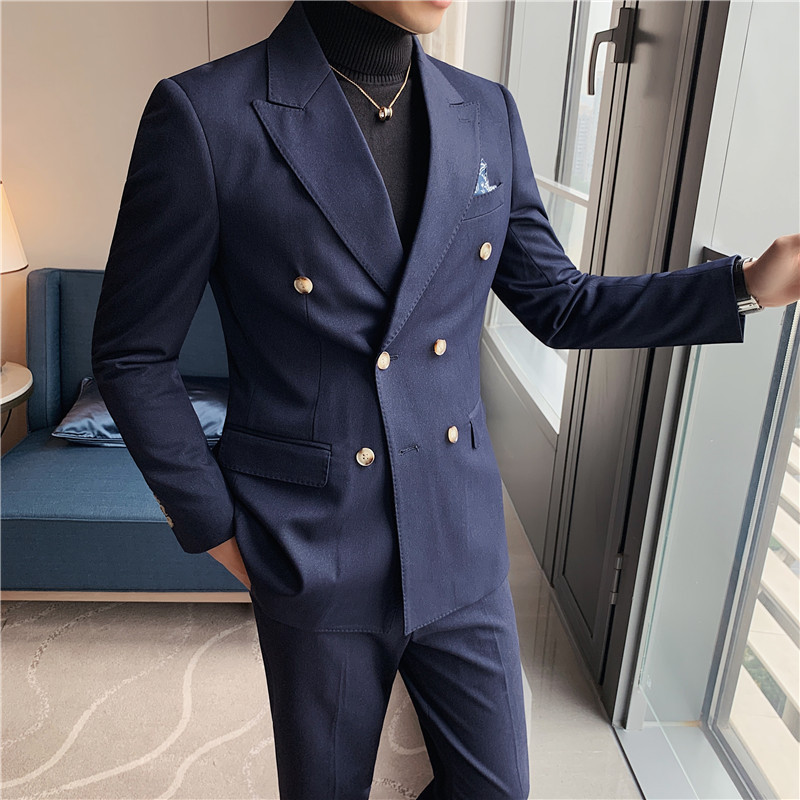 G1134Spring new casual suits for men double-breasted suits for banquets