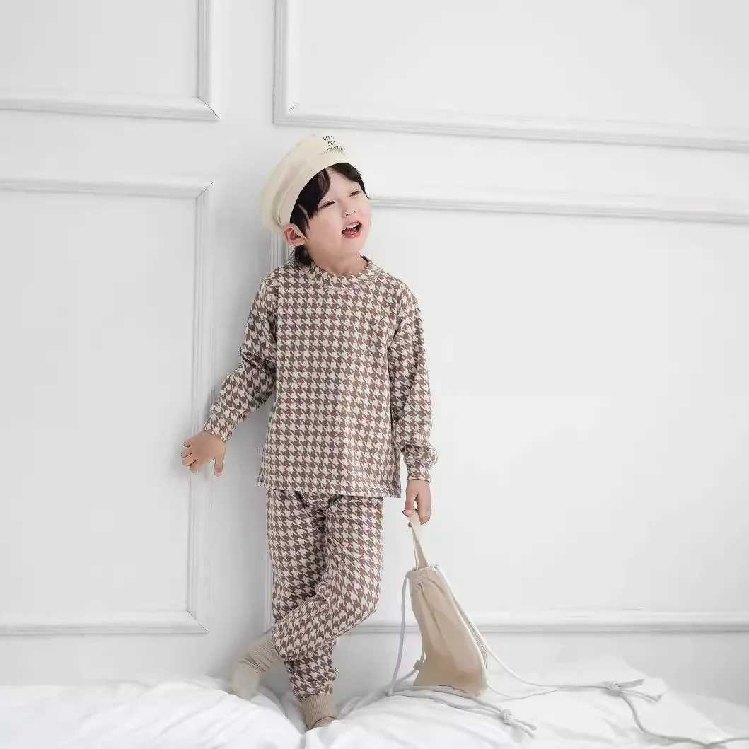 Pajamas Autumn Winter Teenager Girls 2PCS Homewears Cotton Ptinted Fleece Kids Girls Pajamas Warm Skinny Children Girls Sleepwears H241205