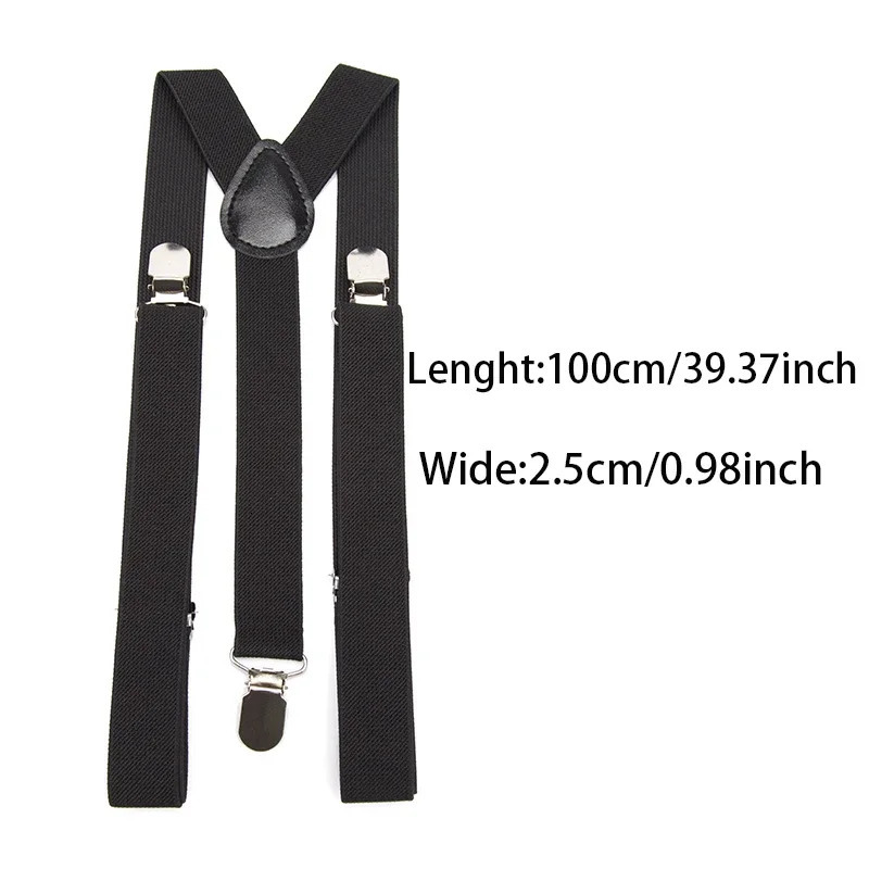 Solid Color Elastic PU Leather Suspenders Braces Men Black Red Adjustable With Straps For Wedding Suit Skirt Accessories Gift 241122