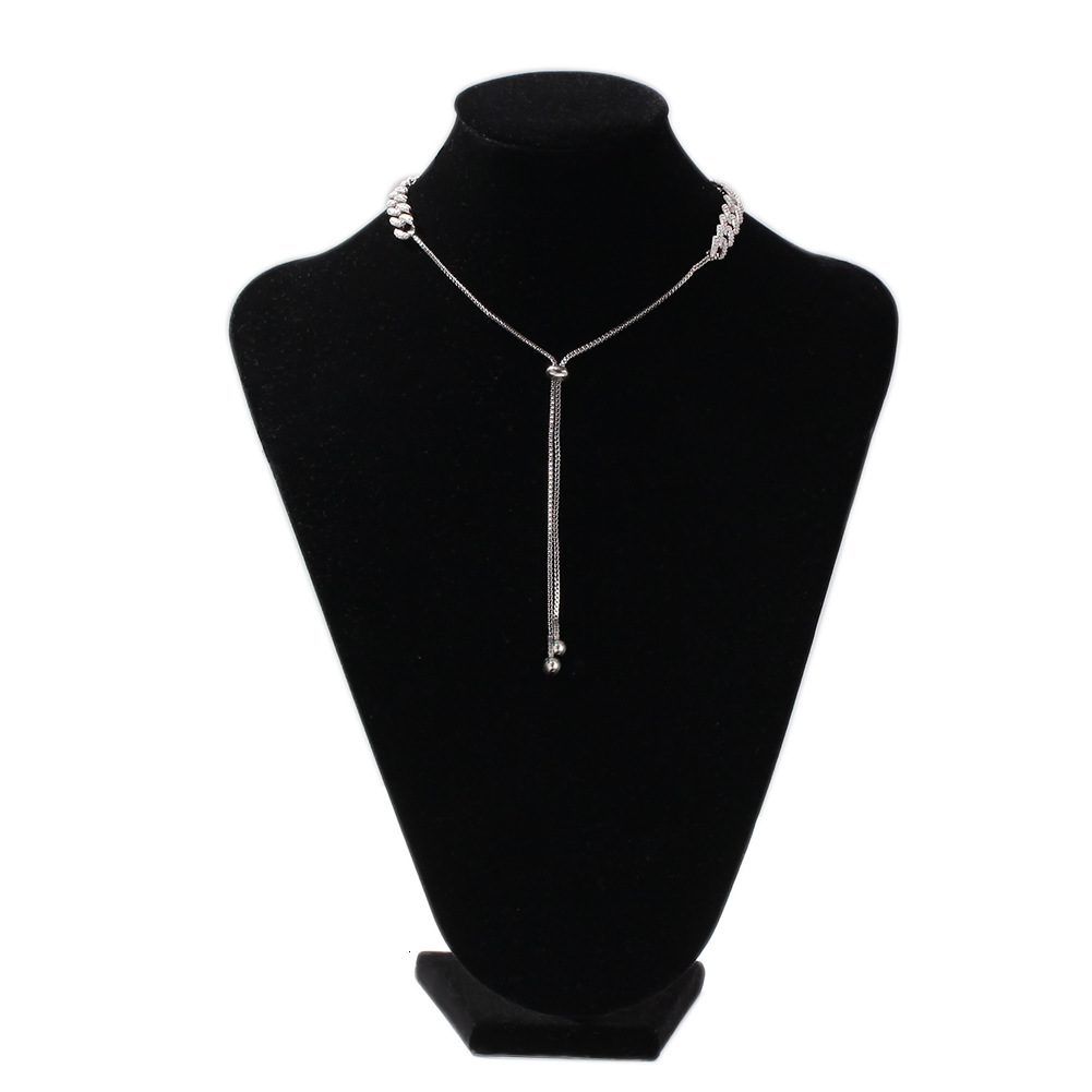 New Full Cubic Zirconia Cuban Link Chain Necklace Length Adjustable Hip Hop Iced Out Gemstone Diamond 18k Rose Gold Choker Necklaces For Women Collar 