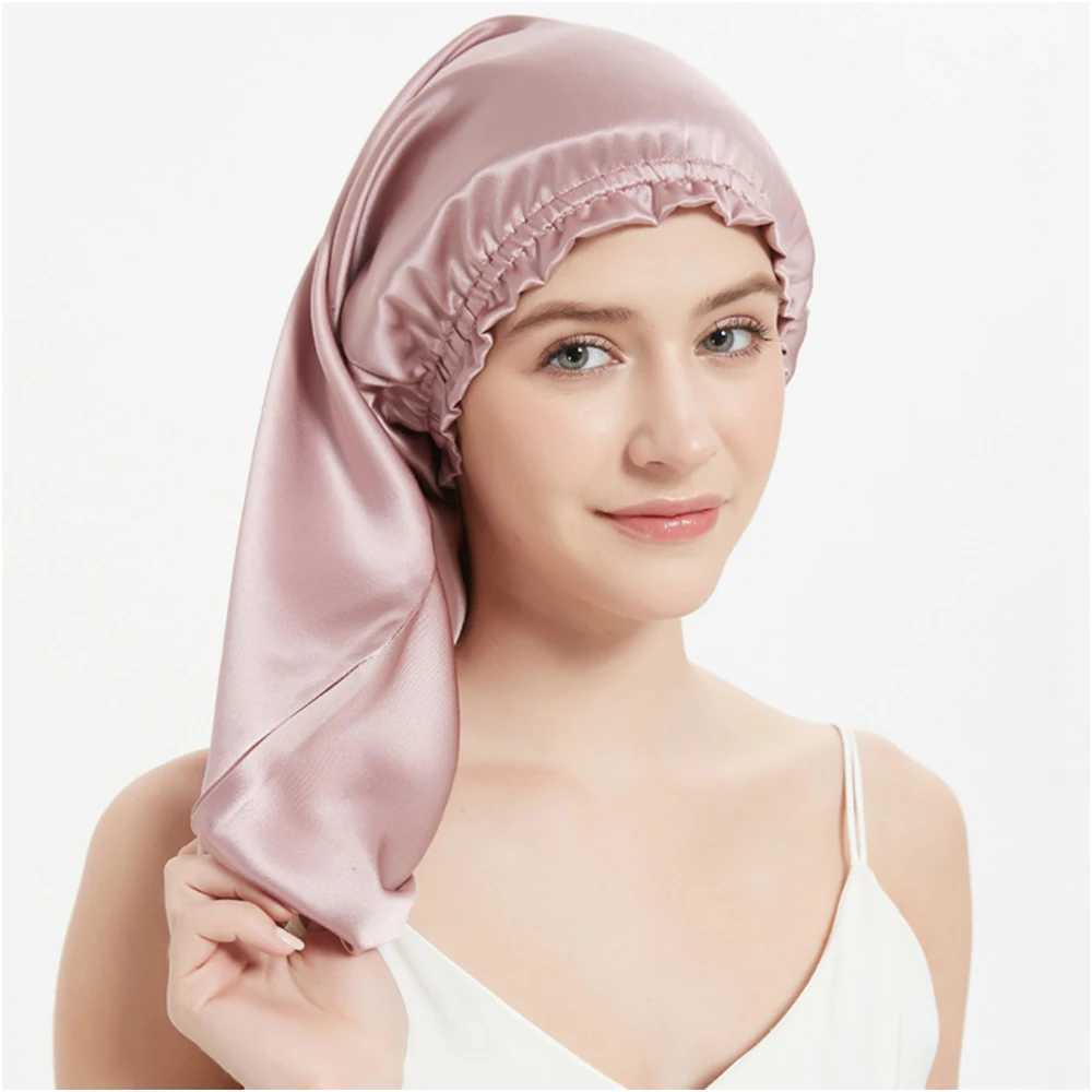 100% Pure Mulberry Silk Hair Bonnets for Women Sleeping C Silk Sleep C Night Bonnet Cs Hair Protection Tuan Head WrsXJ241205