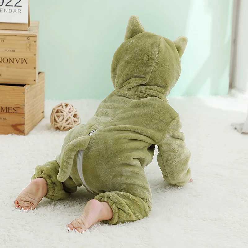 Pajamas Green Dog Romper Baby Boy Girls Pajama Toddlers Winter Outfit Halloween Animal Suit Onesie Festival Party Bebe Clothes Kigurumis H241205