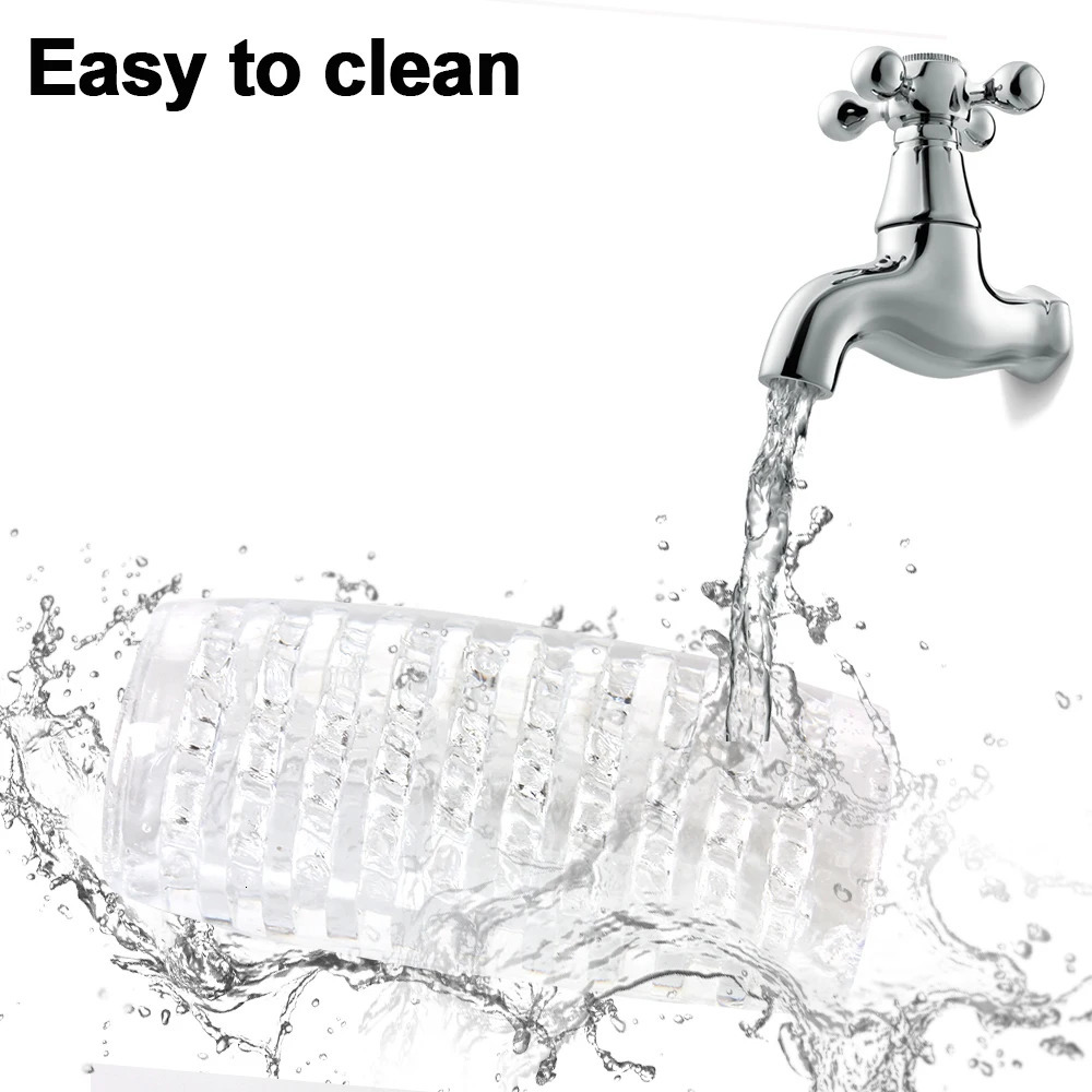 3.54inch Transparent Male Masturbator Artificial Pussy Vaginal For Men 18 Glans Sucking Penis Pump Spikes Exerciser Sex Toys 241205