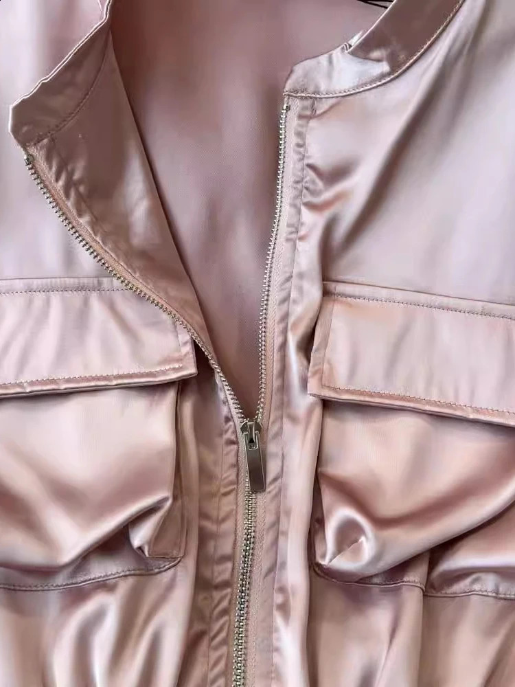 TWOTYLE Streetwear Two Piece Set For Women Round Neck Long Sleeve Coat High Waist Cargo Pant Loose Sets Female KSE513185 241205