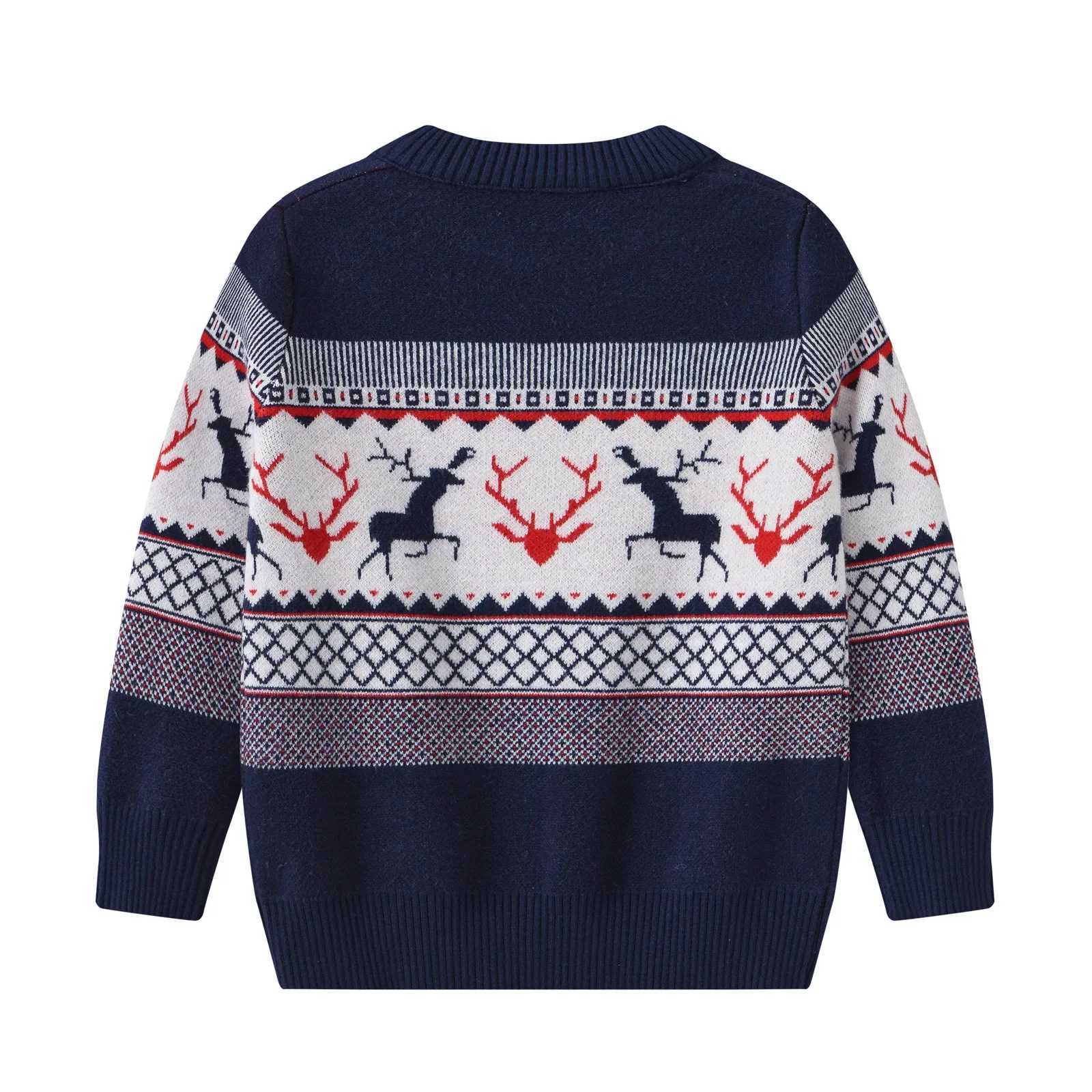 Christmas Childrens Sweater Casual Baby Warm Elk Printed Knitted Girls Sweater Cute Top for Boys and Girls Tree Pulling Flower Childrens Clothing W241
