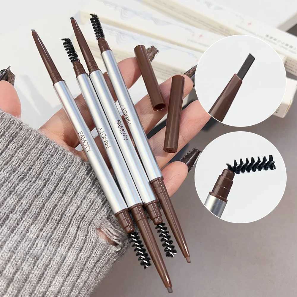 Double headed matte eye brush makeup pen waterproof long-lasting black brown gray stain free eye brush crayon W241205