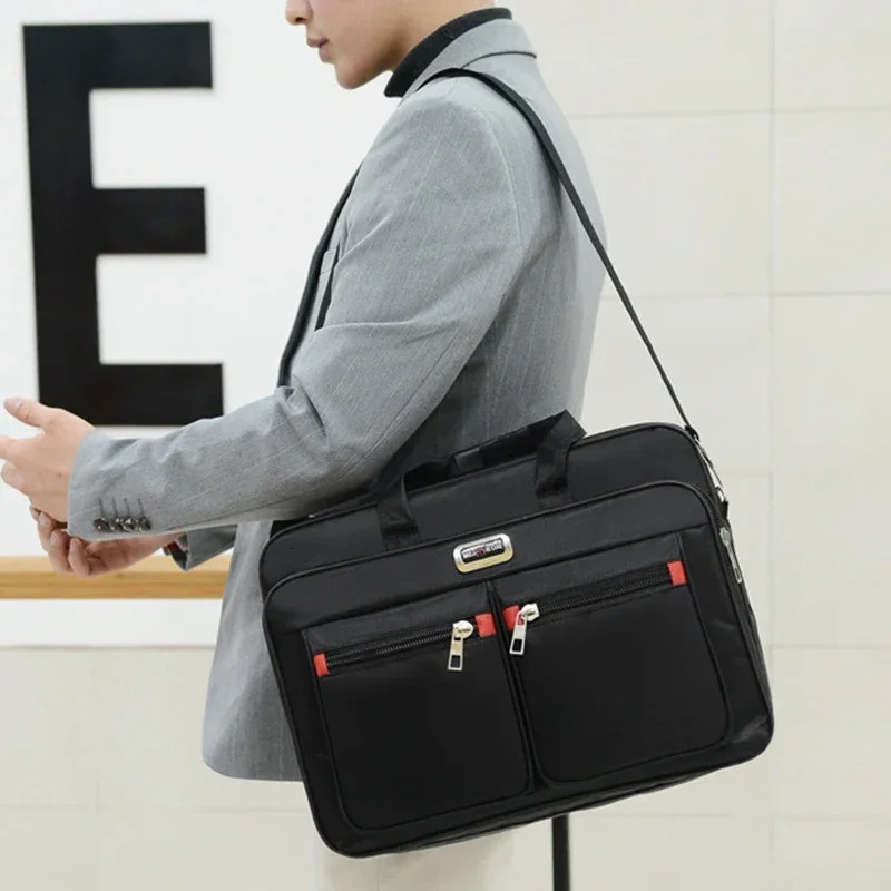 Simple Men Business Briefcase Handbag For 156 inch Laptop Bags Large Capacity Shoulder Travel Notebook Messenger Bag 241204