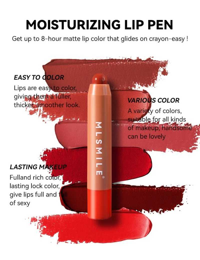 6 Colors Lipstick Pen Waterproof Long-Lasting Natural Shine Moisturizing Non-stick Perfect Sexy Lip Gloss Women MakeupXJ241205