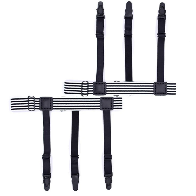 1 Pair Elastic Mens Shirt Stays Striped Suspenders Straps Antiskid Belt Garters Nylon Adjustable Holders For Male 241122
