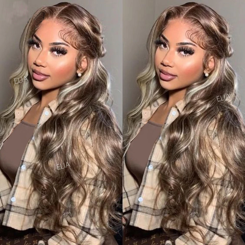 13x4 Blonde Curly Wig Lace Front Wigs For Black Women Look Like Human Hair Wigs Long Wave Hair Pre Plucked Synthetic HD Full Frontal Closure Wig Ready