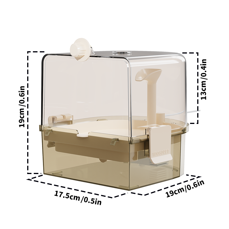 Indoor Water Circulation Bird Baths,Hanging Parrot Bath for Cage,Bird Accessories for Cages,Parrot Shower Box for Lovebirds,Parakeet,Conure, Cockatiel
