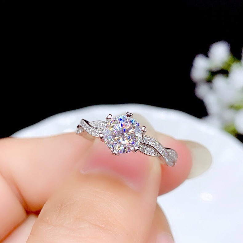 Eight hearts and eight arrows plated PT950 twisted arm full of diamonds open ring female winding ring wedding proposal anniversary gift