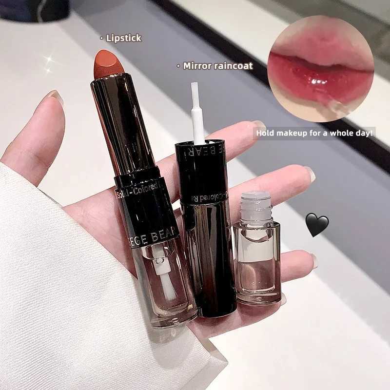 Double Head Matte Lipstick Tint Velvet Lip Gloss Sexy Red Waterproof Transparent Lip Oil Lasting Color Korean Makeup CosmeticsXJ241205