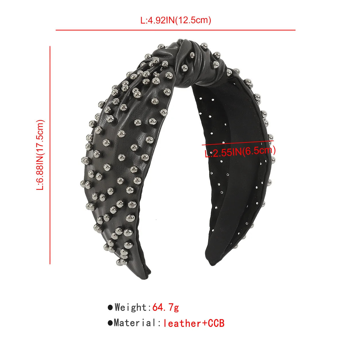 PU Leather Knot Headband Solid Color Hair Rope Wide Cross Fabric Simple Pearl Hair Womens Hair Accessories 241205