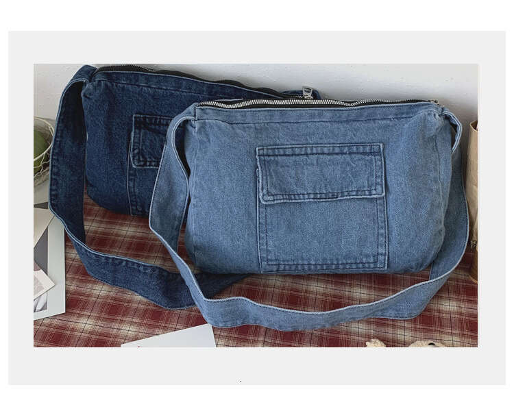 Denim Bags Material Women's Crossbody Simple Fashion Students Classes Shoulder School Bag