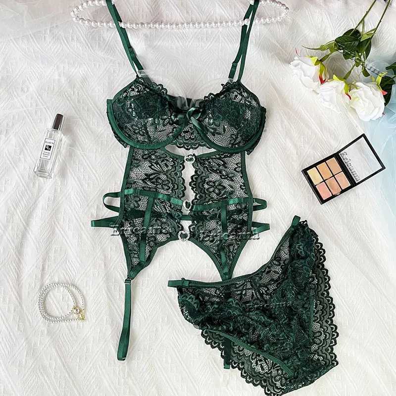 Erotic Sexy Lace Bra And Panty Underwear Set For Woman Transparent Lace Bra Exotic Lingerie Sets Porn Sensual Luxury LingerieXJ241205