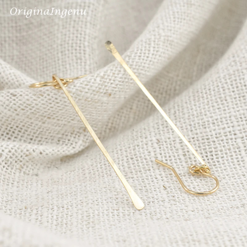 Handmade long rod earrings 925 silver/gold filled hammer shaped jewelry minimalism Brinkos retro Olberen womens earrings 241205