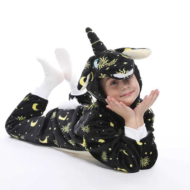 Pajamas Children Anime Pajamas Boy Girl Pajama Cartoon Animal Cosplay Pyjama Onesie Kigurumi Kids Fleece Sleepwear 4-12Y H241205