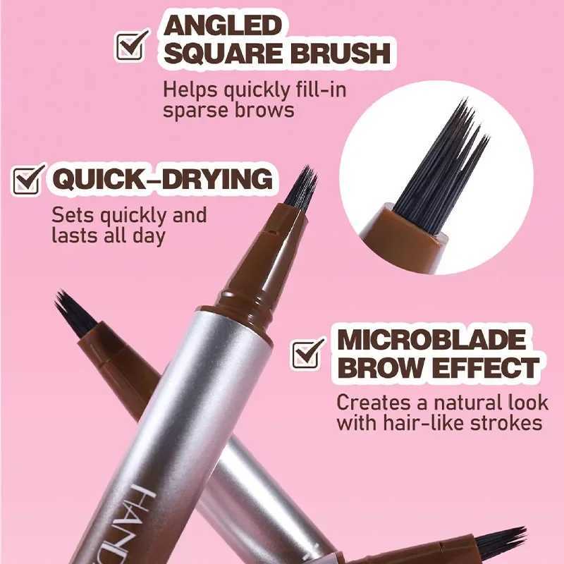 Wild Eyebrow Liquid Pencil Corner Square Brush Black Brown Beads Eyebrow Coloring Pen Fast Drying Durable Waterproof Eyebrow Dye W241205