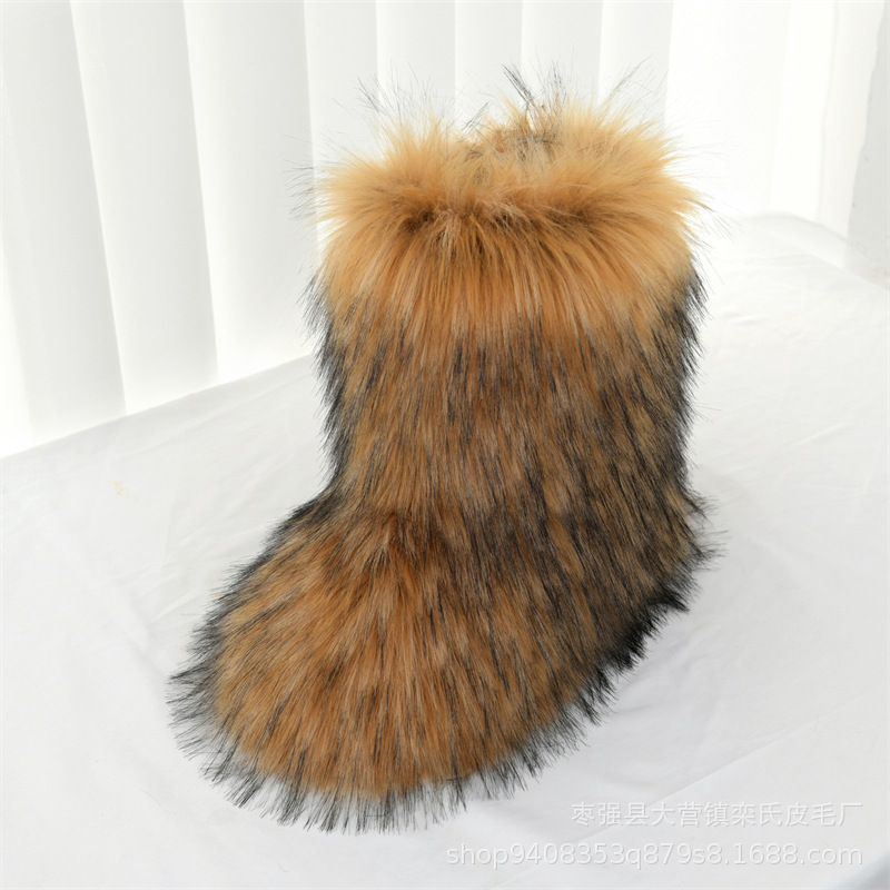 2025 Thick soled height increasing one foot warm snow boots with added fleece, Parent-children short tube warm Korean version women's cotton shoe