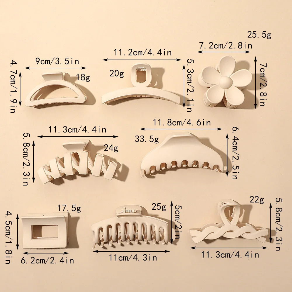 Geometry Flower Hair Clip Claw Hair Accessories Suitable for Women Large Plastic Coffee Thick Hair Crab Hair Clip Female Headwear 241205