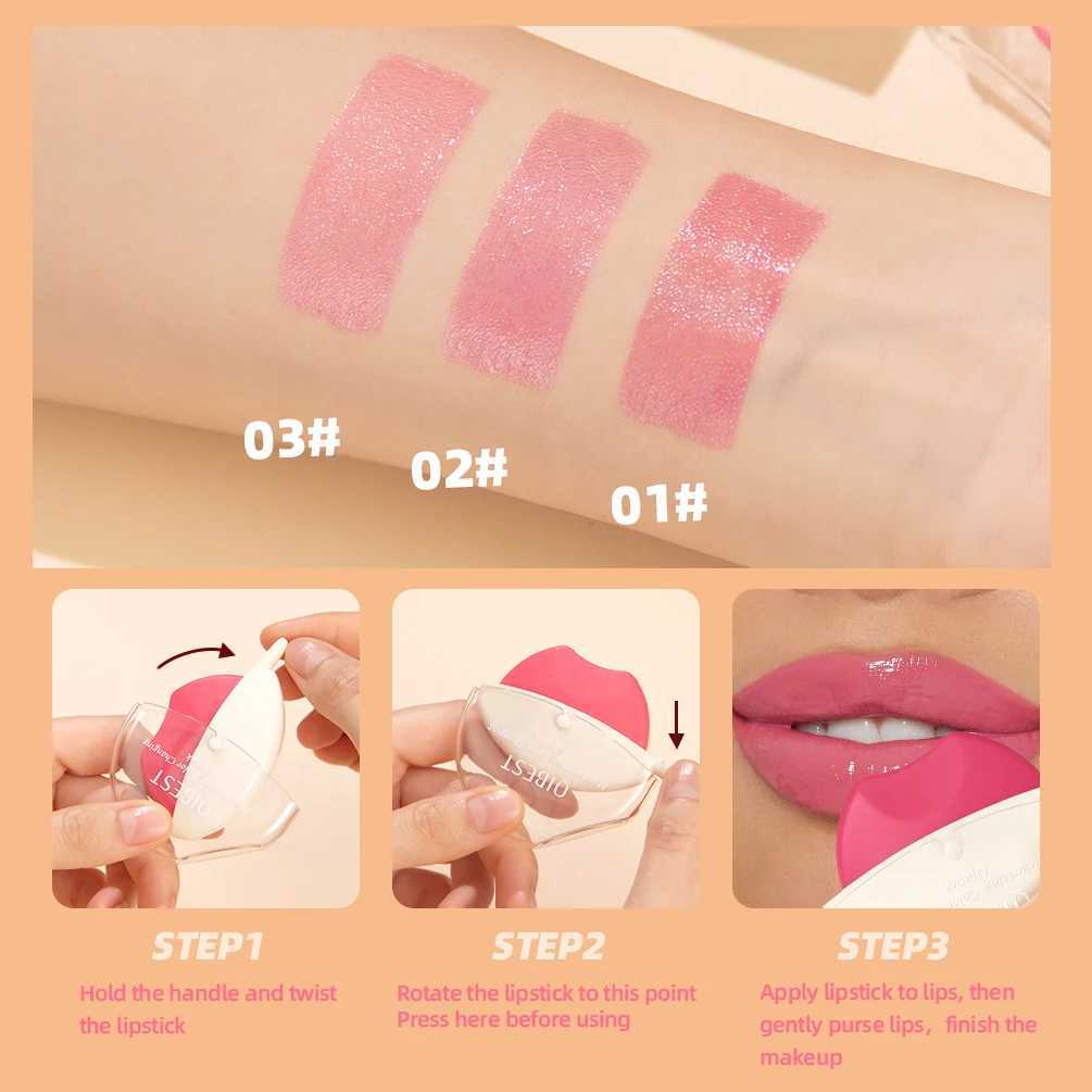 QIBEST Lip-Shaped Lipstick Moisturizing Long Lasting Color Changing Lipstick Makeup Peach Lazy Lipstick Lip Stain Tint CosmeticsXJ241205