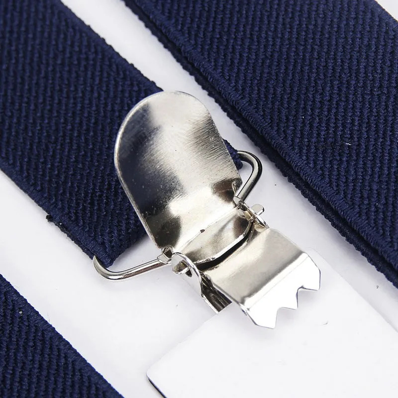 Elastic Ribbon Kids Unisex Soild Color Belt Adjustable Suspenders Clipon YBack Braces Straps for Wedding Party 3 Clips Belts 241122