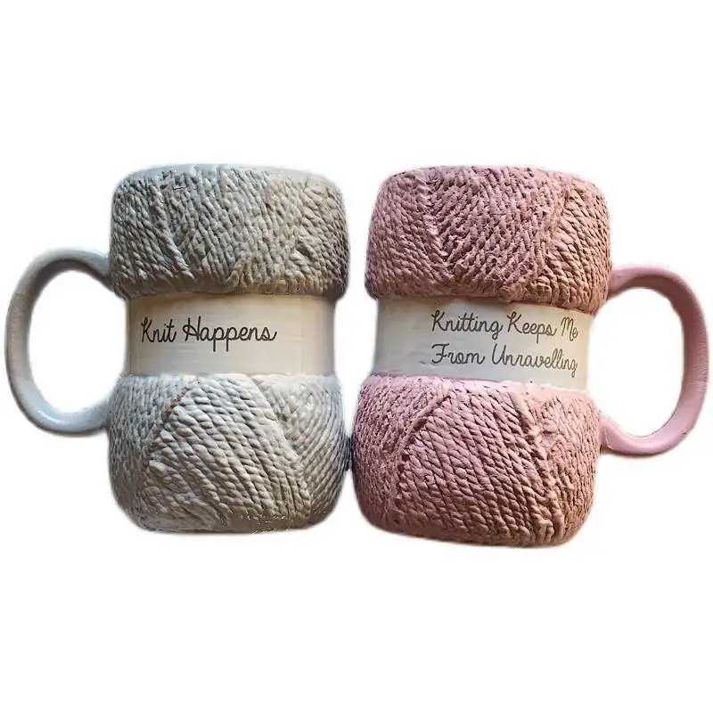 Creative Colorful Wool Ceramics Mugs coffee mug Milk Tea office Cups Drinkware the Best birthday GiftXJ241205