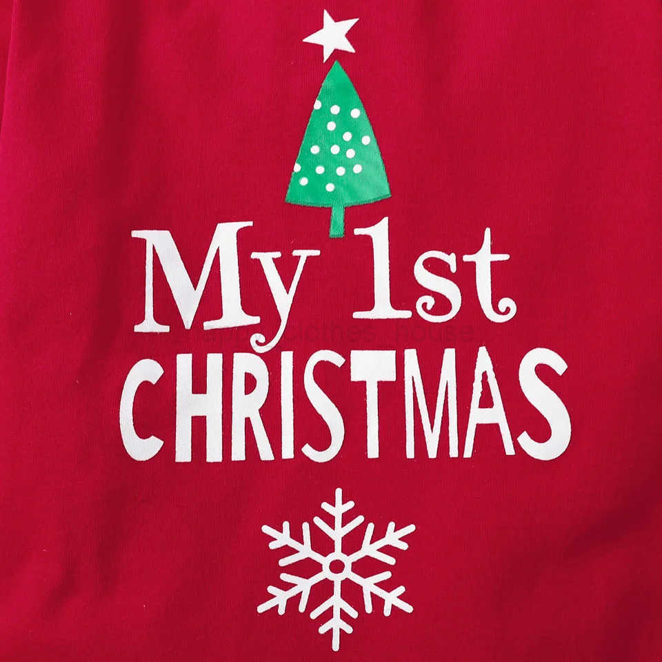 Newborn Infant Baby Girls Clothes Cotton Sets Long Sleeve Romper Pant Hats Fashion Printed 3Pcs Outfit For Christmas DayXJ241205