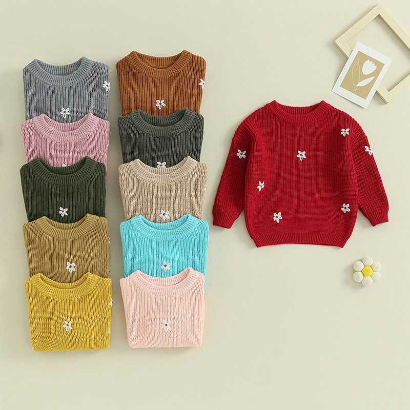 Autumn winter baby child boy girl long sleeved solid color knitted sweater baby boy W241205