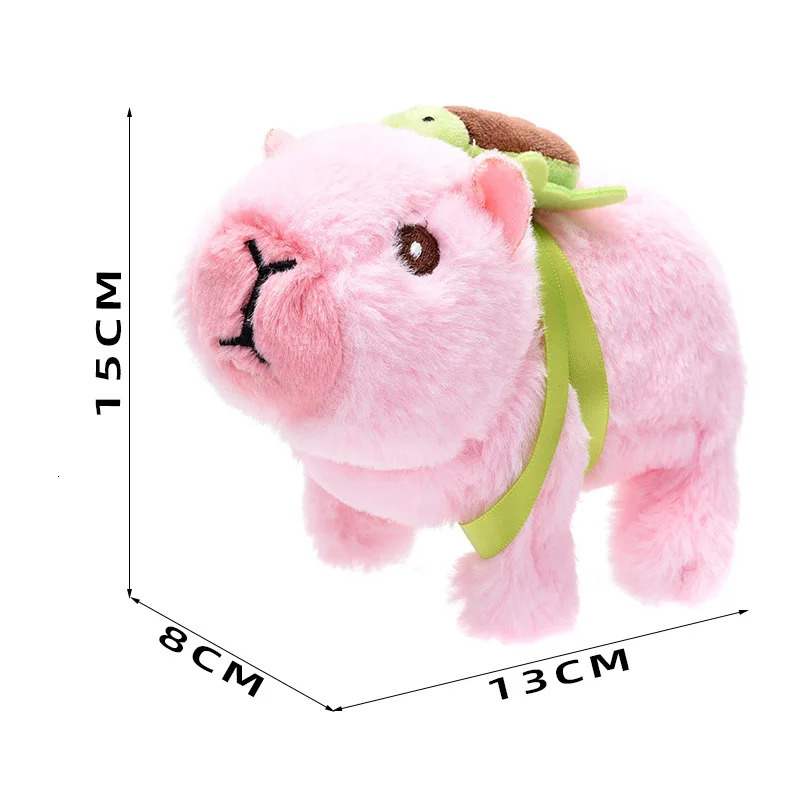 Simulation Electric Plush Cute Capybara Doll Toys Walking Barking Electronic Pet Capybara Baby Interactive Toddler Toys 241204