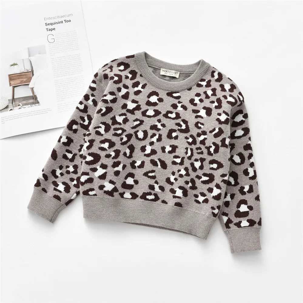 Children boys sweaters leopard print knit casual long sleeves childrens tops childrens mens clothing baby womens clothing W241205