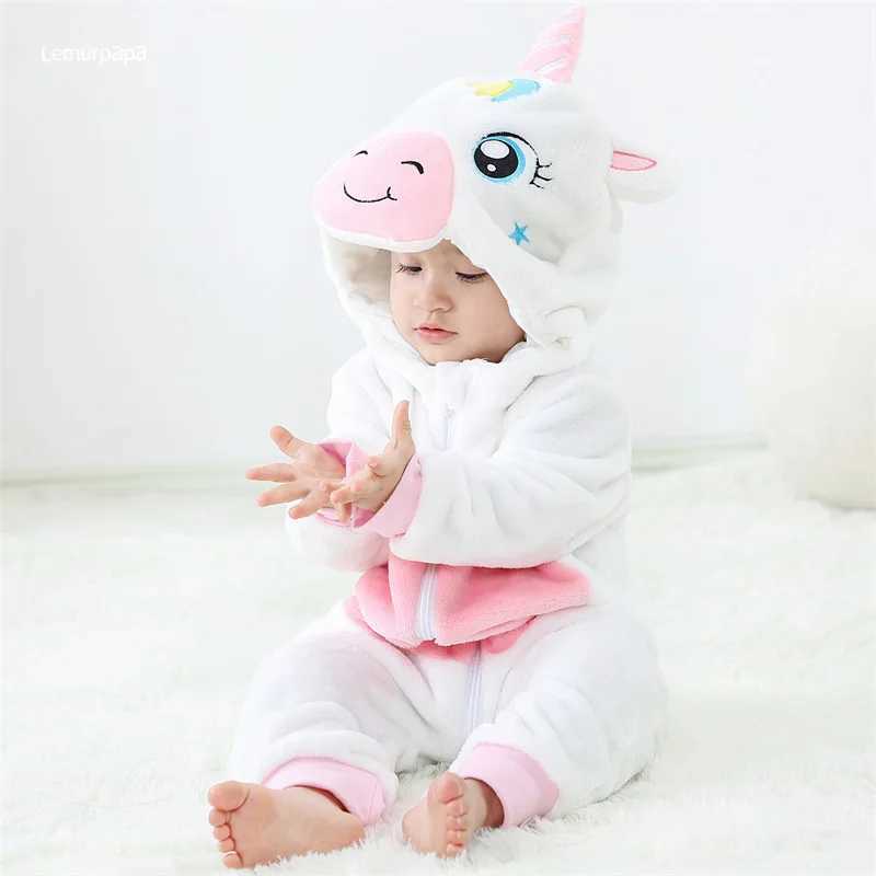 Pajamas Romper Baby Warm Jumpsuit Boy Girl Winter Outfit Halloween Animal Suit Funny Cute Onesie Pajama Festival Party Clothes H241205